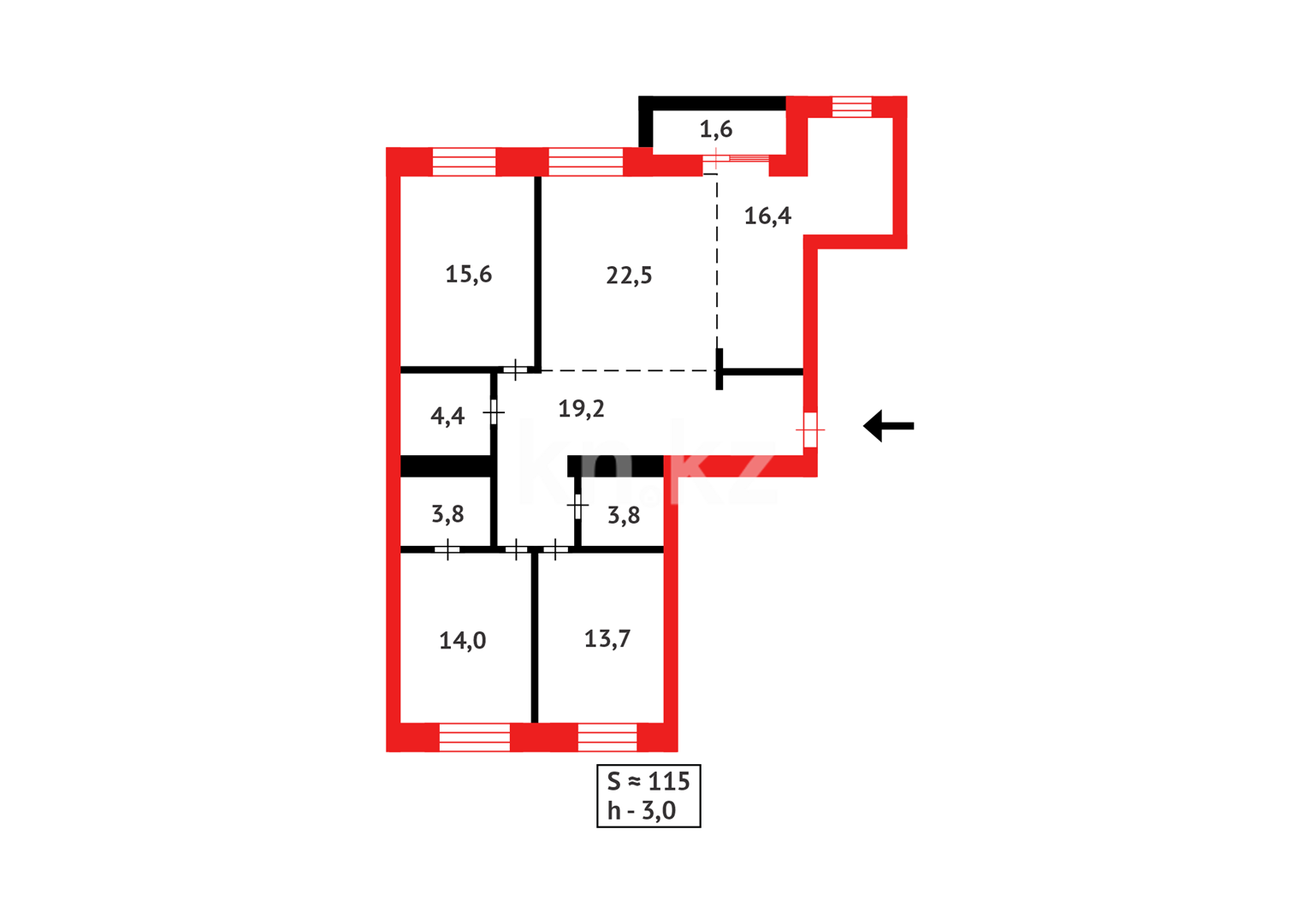 Продажа 4-комнатной квартиры, 115 м² в Караганде - фото 22