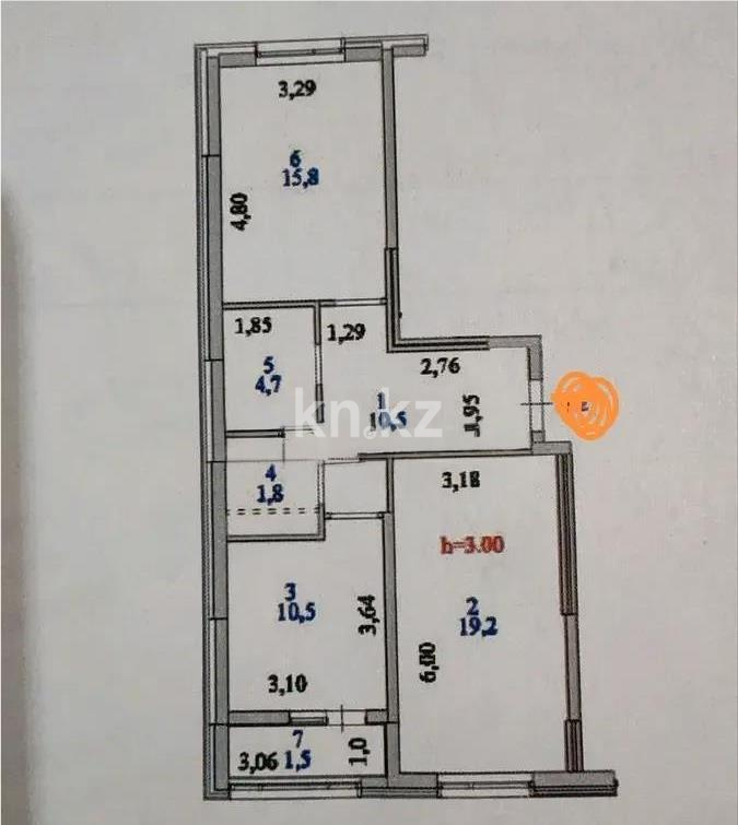 Продажа 2-комнатной квартиры, 64 м² в Астане