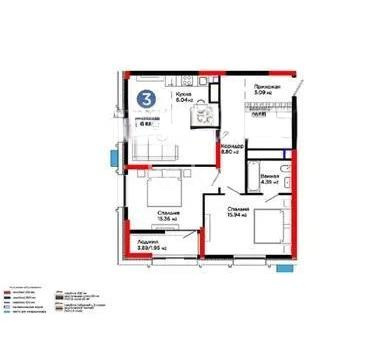 Продажа 3-комнатной квартиры, 79.75 м² в Астане - фото 4