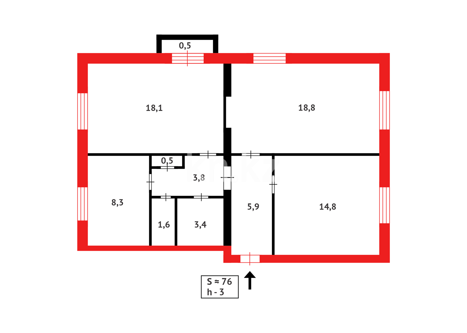 Продажа 3-комнатной квартиры, 75 м² в Темиртау - фото 11