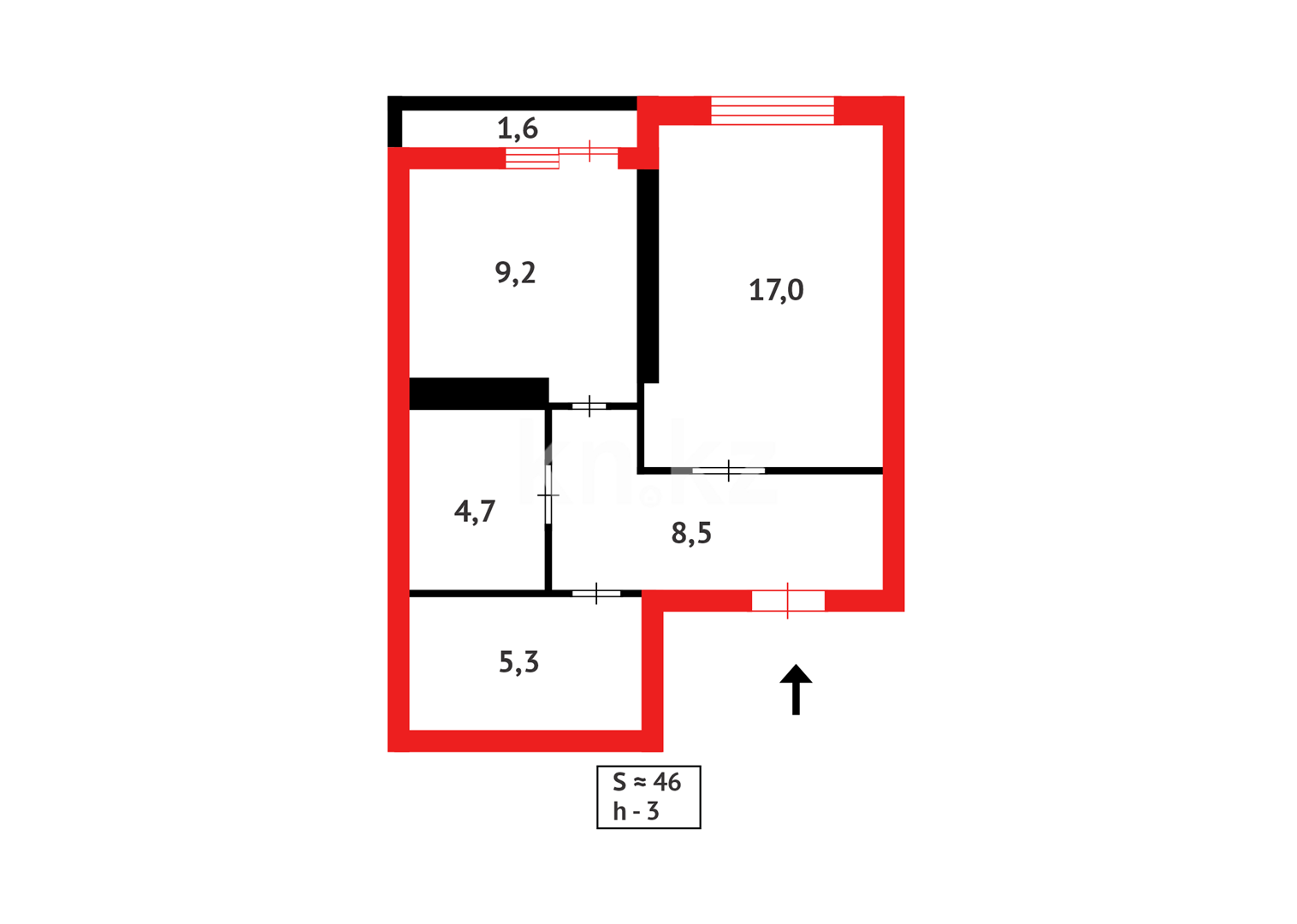 Продажа 1-комнатной квартиры, 46.3 м², ул. Бейбарыс Султан в Астане - фото 11