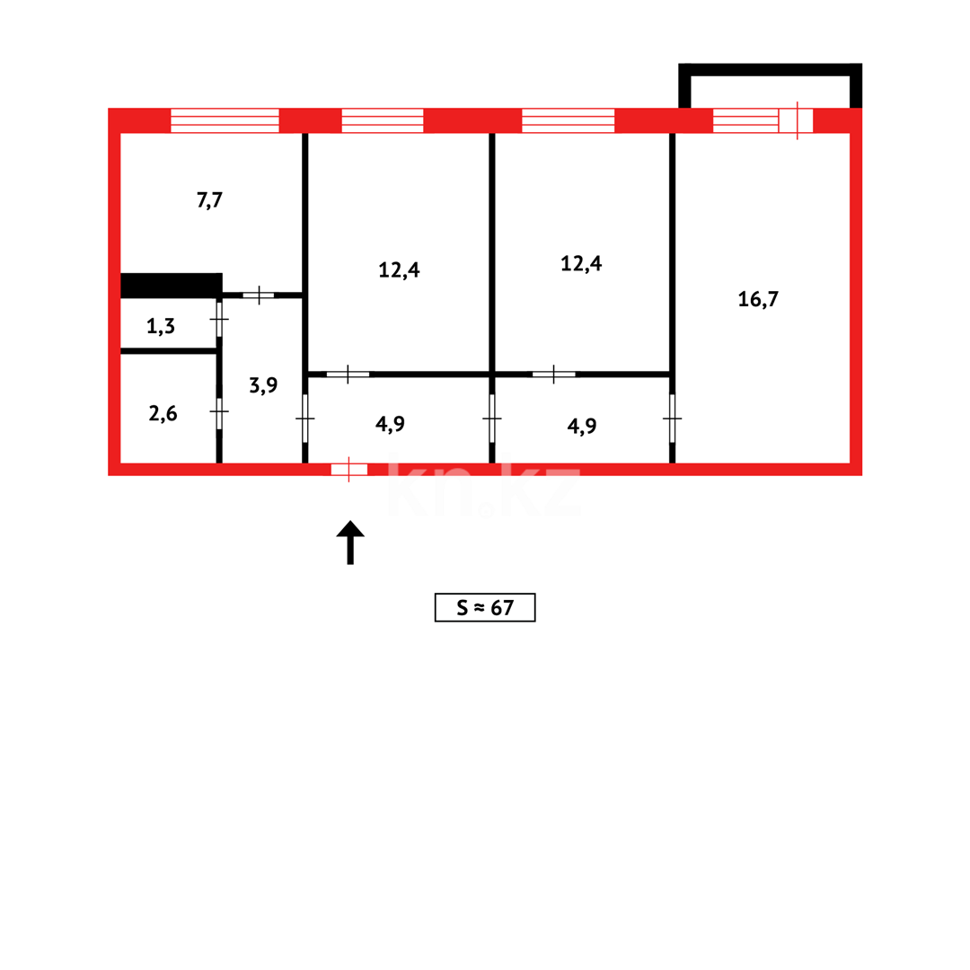 Продажа 3-комнатной квартиры, 67 м² в Темиртау - фото 17