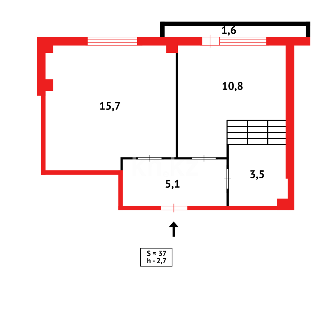 Продажа 1-комнатной квартиры, 41 м², ул. Белинского, дом  2 в Караганде - фото 22