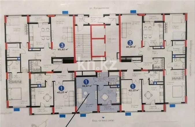 Продажа 1-комнатной квартиры, 38.97 м² в Астане - фото 3