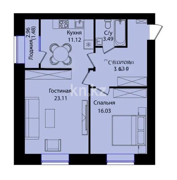 Продажа 2-комнатной квартиры, 67 м², ул. Е-15, дом  16 в Астане