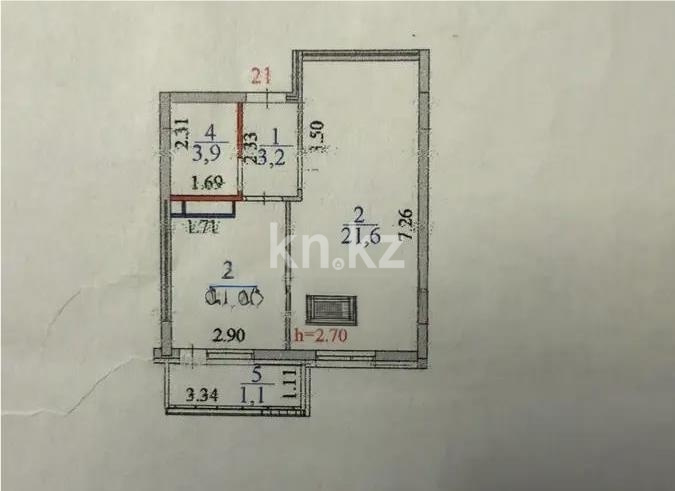 Продажа 1-комнатной квартиры, 42 м² в Астане