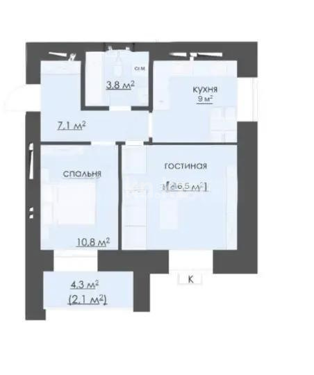 Продажа 2-комнатной квартиры, 51 м², 067 учетный квартал, дом  участок 502 в Караганде