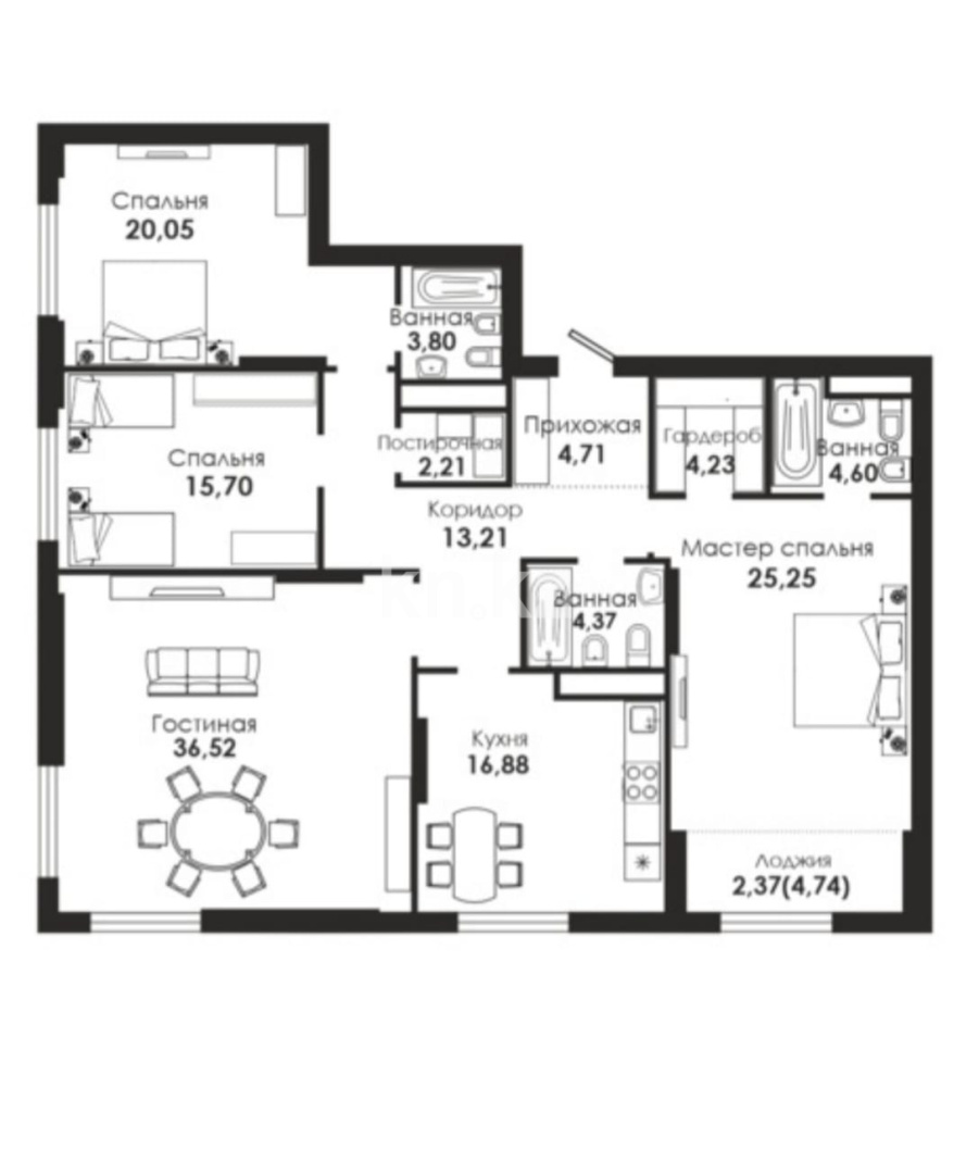Продажа 4-комнатной квартиры, 157 м² в Астане - фото 12