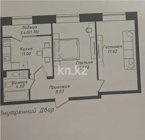 Продажа 2-комнатной квартиры, 58 м² в Астане