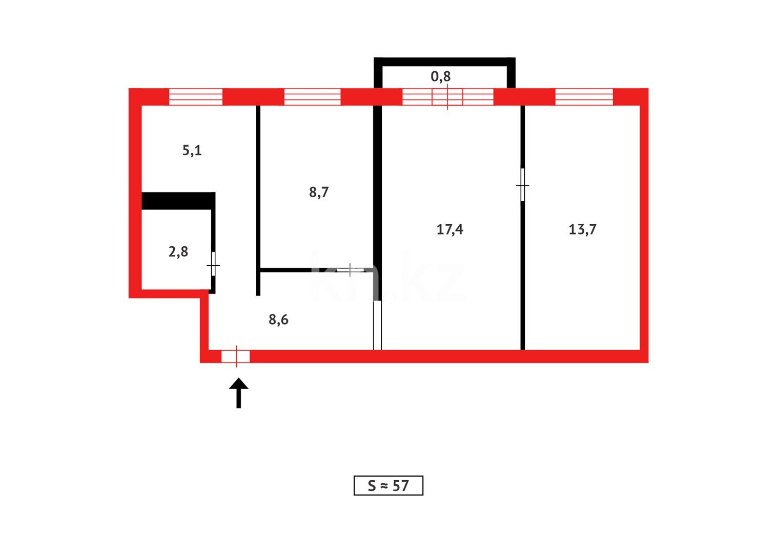 Продажа 3-комнатной квартиры, 57 м² в Абае - фото 7