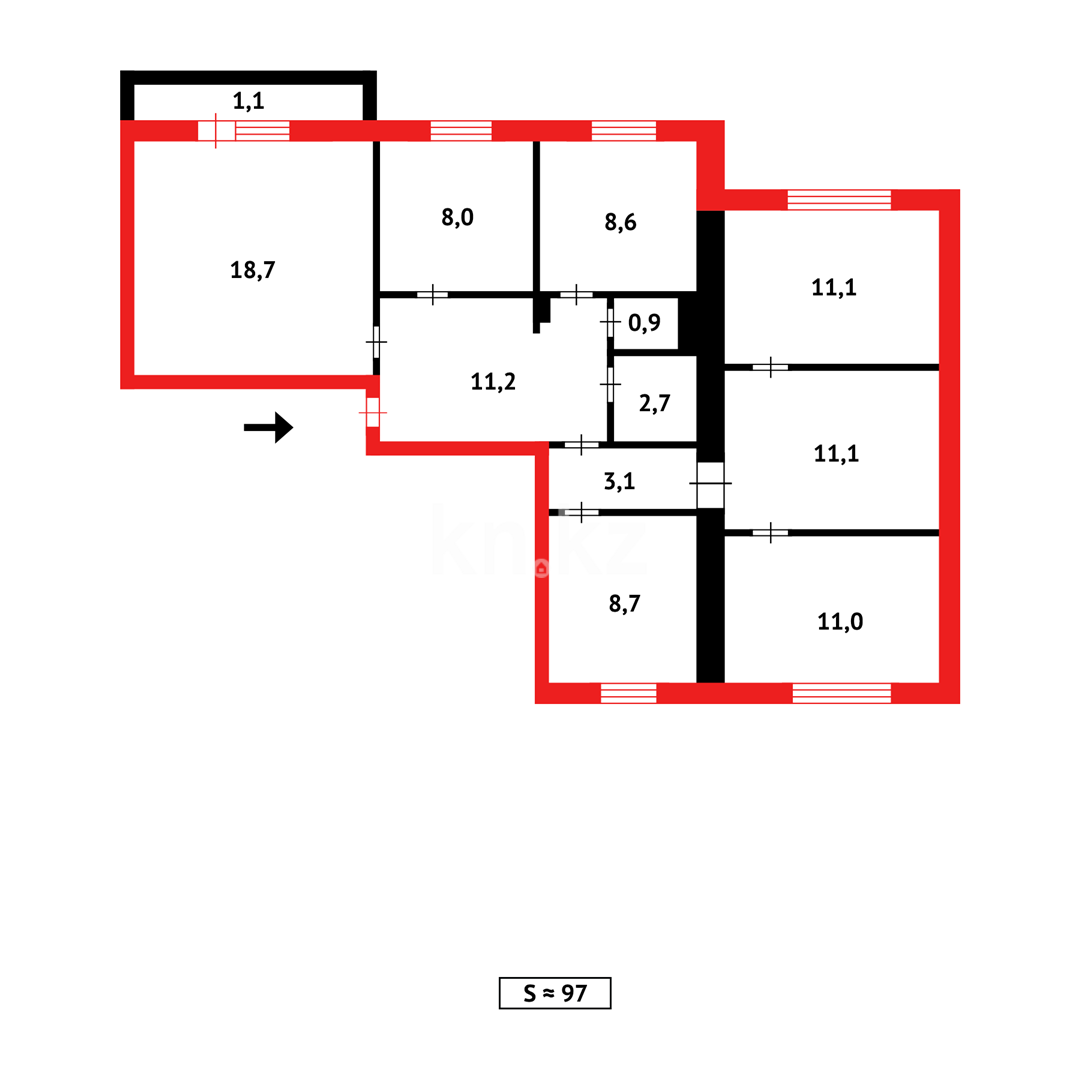 Продажа 4-комнатной квартиры, 87 м², пр. Республики в Темиртау - фото 8