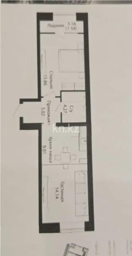 Продажа 2-комнатной квартиры, 50 м², ул. Е-15, дом  16 в Астане