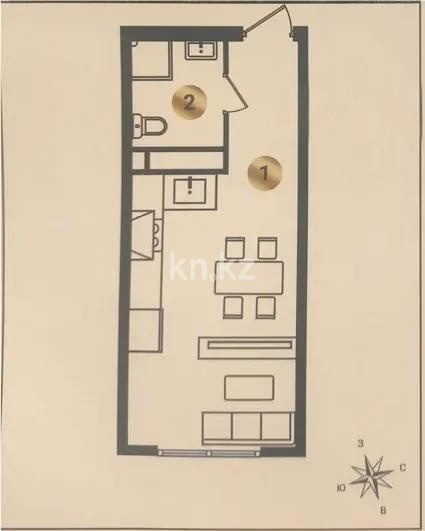 Продажа 1-комнатной квартиры, 26 м² в Алматы