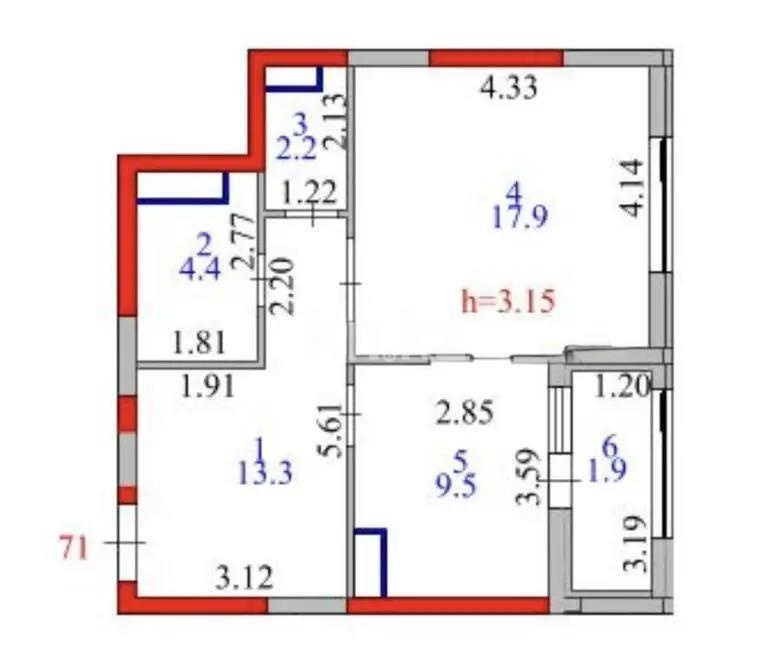 Продажа 2-комнатной квартиры, 50 м² в Астане