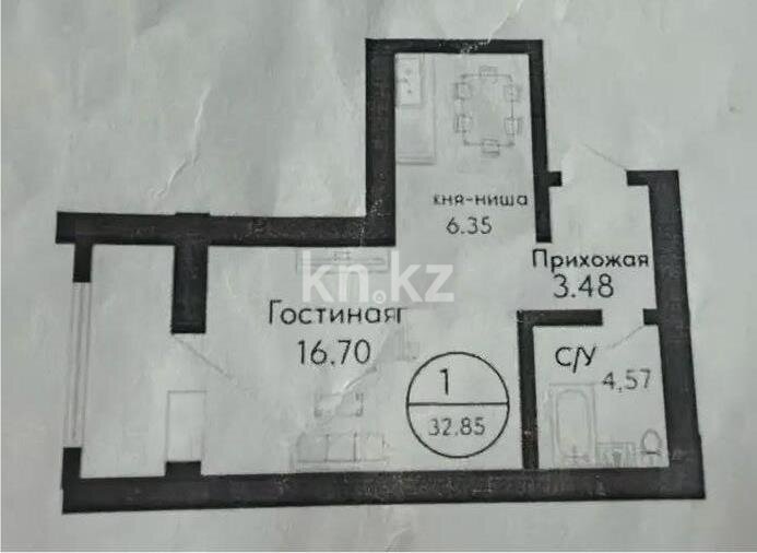 Продажа 1-комнатной квартиры, 33.8 м² в Астане