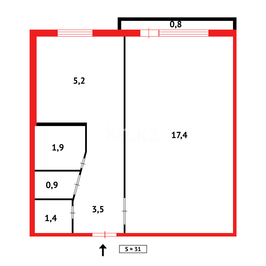Продажа 1-комнатной квартиры, 31 м² в Темиртау - фото 11