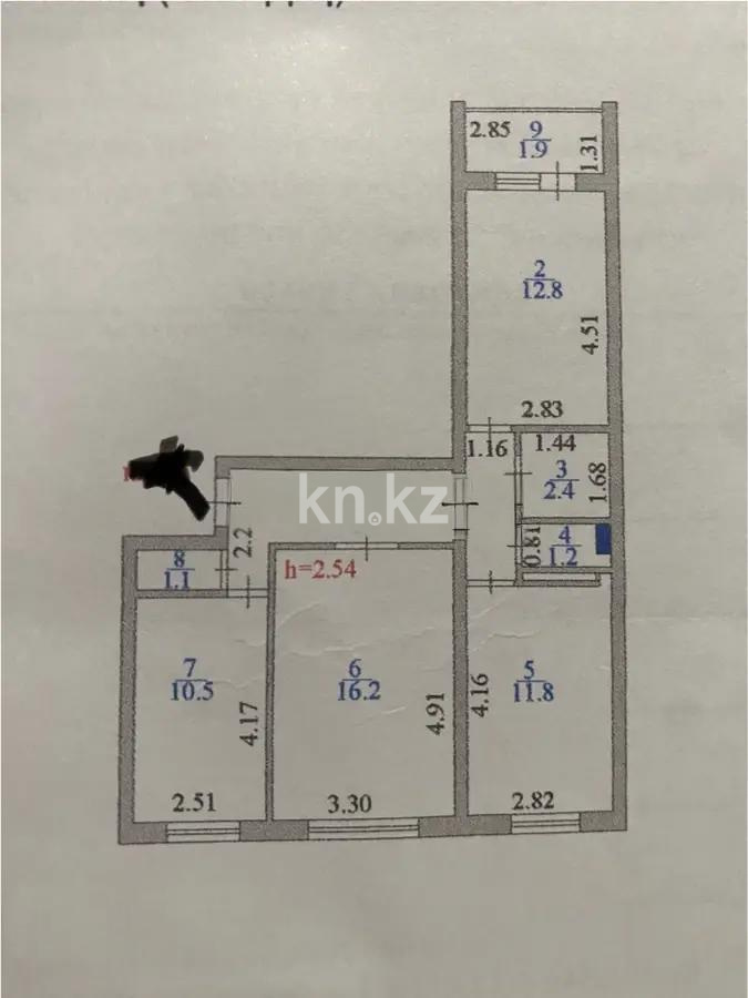 Продажа 3-комнатной квартиры, 70 м², ул. Еренкабырга, дом  14/2 в Астане - фото 7