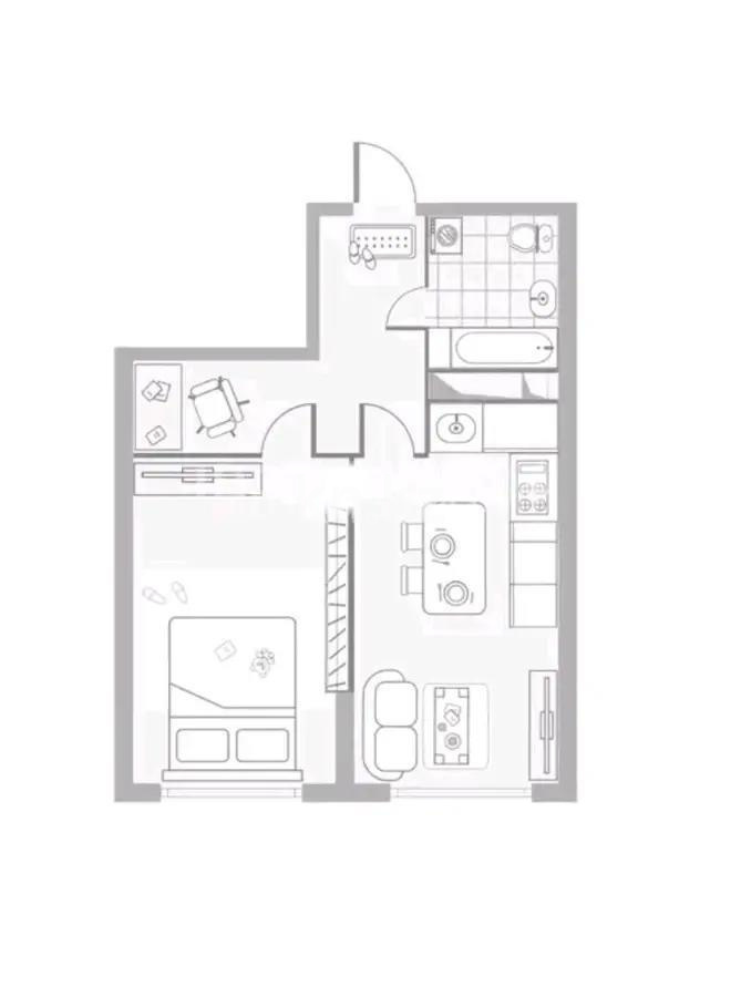 Продажа 1-комнатной квартиры, 45.85 м², ул. Момышулы, дом  100 стр в Алматы