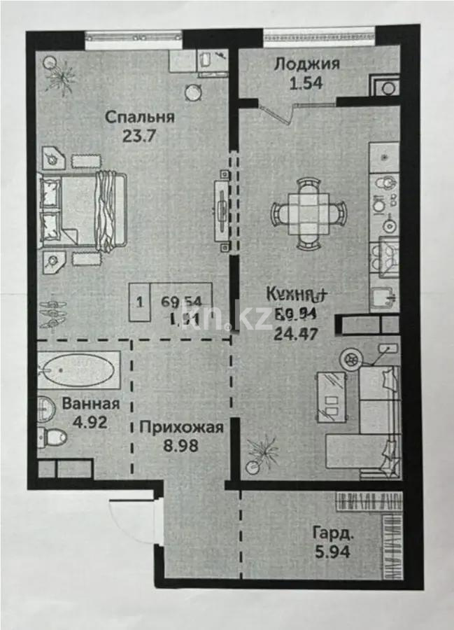 Продажа 2-комнатной квартиры, 70 м² в Алматы - фото 4