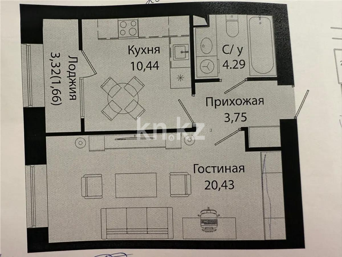 Продажа 1-комнатной квартиры, 40 м², ул. Нажимеденова, дом  28 в Астане