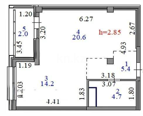 Продажа 1-комнатной квартиры, 50 м² в Астане