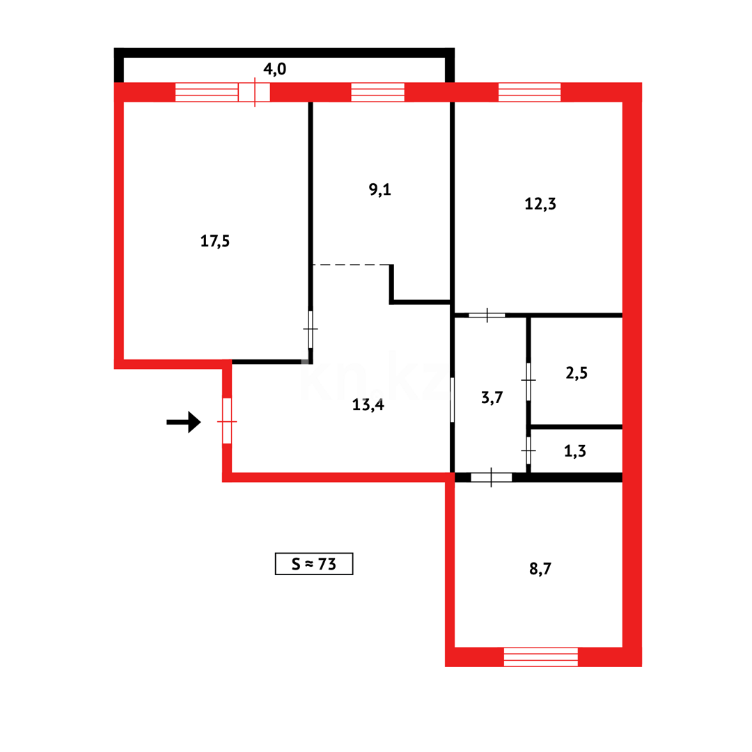 Продажа 3-комнатной квартиры, 63 м², мкр-н 9-й в Темиртау - фото 21