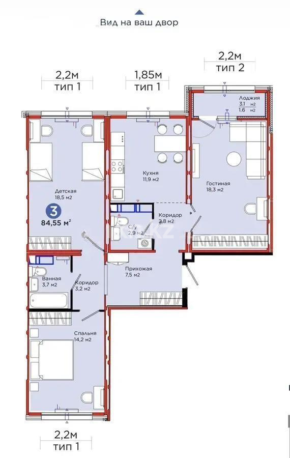 Продажа 3-комнатной квартиры, 84 м² в Астане - фото 8