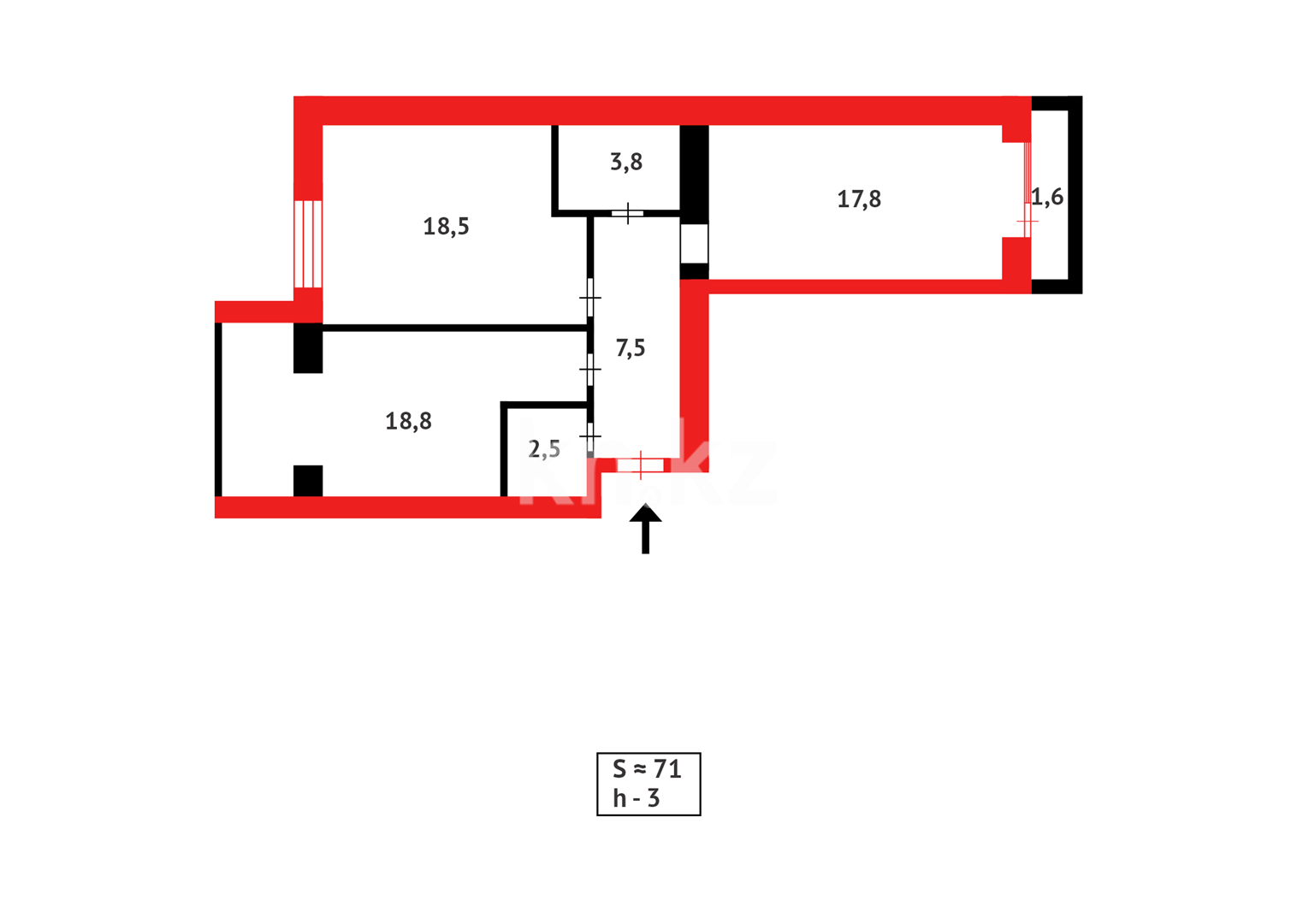 Продажа 2-комнатной квартиры, 70 м² в Караганде - фото 19