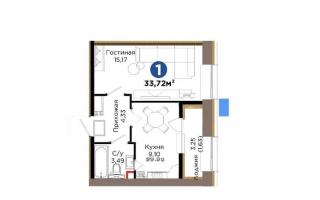 Продажа 1-комнатной квартиры, 33.72 м² - Продажа однокомнатных квартир от собственников в Астане