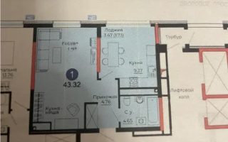 Продажа 1-комнатной квартиры, 43.23 м², ул. Е-429, дом  14/1 - Продажа  однокомнатных квартир в новостройках Астаны с фото