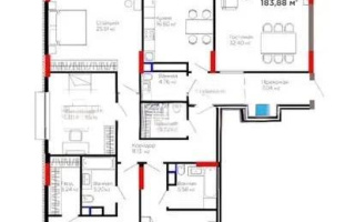 Продажа 5-комнатной квартиры, 183.88 м², ул. Рыскулова, дом  3 - Продажа  пятикомнатных квартир в новостройках Астаны