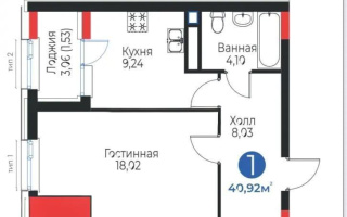 Продажа 1-комнатной квартиры, 40.92 м², ул. Айтматова, дом  48 стр - Продажа  однокомнатных квартир в новостройках Астаны без посредников