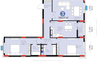 Продажа 3-комнатной квартиры, 102.8 м², ул. Рыскулова, дом  9 стр - Продажа  трехкомнатных квартир в новостройках Астаны