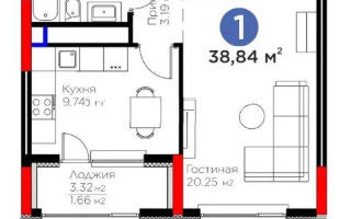 Продажа 1-комнатной квартиры, 38.84 м², пр. Туран, дом  57/1 - Продажа  однокомнатных квартир в Астане без посредников