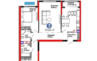 Продажа 3-комнатной квартиры, 91.62 м², ул. Белжайлау, дом  47а - Продажа  трехкомнатных квартир в Алматы