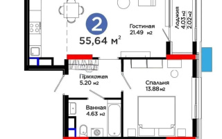 Продажа 2-комнатной квартиры, 54.9 м², ул. Сыганак, дом  52/1 - Продажа квартир в Астане