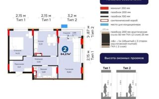 Продажа 2-комнатной квартиры, 64.27 м² - Продажа двухкомнатных квартир в Астане - страница 2