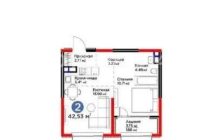 Продажа 2-комнатной квартиры, 42.53 м² - Продажа квартир в Турксибском р-не Алматы