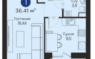 Продажа 1-комнатной квартиры, 36.41 м², ул. Айнакол, дом  64 - Продажа квартир в Казахстане