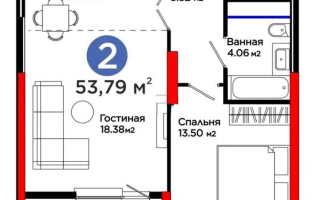 Продажа 2-комнатной квартиры, 53.79 м², пр. Аль-Фараби, дом  3 - Продажа  двухкомнатных квартир в новостройках Астаны без посредников