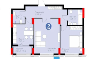 Продажа 2-комнатной квартиры, 70 м², ул. Рыскулова, дом  18 - Продажа квартир в Казахстане