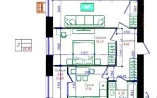 Продажа 2-комнатной квартиры, 60.16 м²
