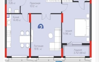 Продажа 2-комнатной квартиры, 72.11 м²