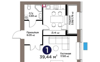 Продажа 1-комнатной квартиры, 39.44 м² - Продажа однокомнатных квартир от собственников в Астане