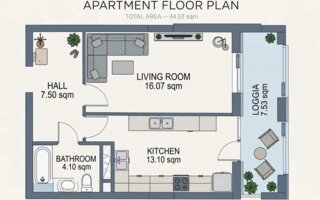 Продажа 1-комнатной квартиры, 45 м² - Продажа однокомнатных квартир в Астане