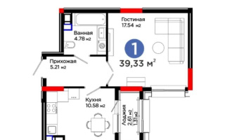 Продажа 1-комнатной квартиры, 39.3 м², пр. Туран, дом  57/5 стр - Продажа квартир в Астане