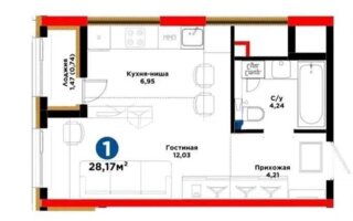 Продажа 1-комнатной квартиры, 28 м² - Продажа однокомнатных квартир в монолитно-каркасном доме в Астане