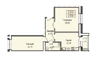 Продажа 2-комнатной квартиры, 57.85 м², ул. Кургальжинское шоссе, дом  108 стр - Продажа квартир в Астане с фото