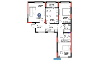 Продажа 3-комнатной квартиры, 86 м², ул. Бухар жырау, дом  33 - Продажа  трехкомнатных квартир в Астане