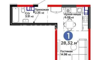 Продажа 1-комнатной квартиры, 28.32 м² - Продажа однокомнатных квартир в Алматы